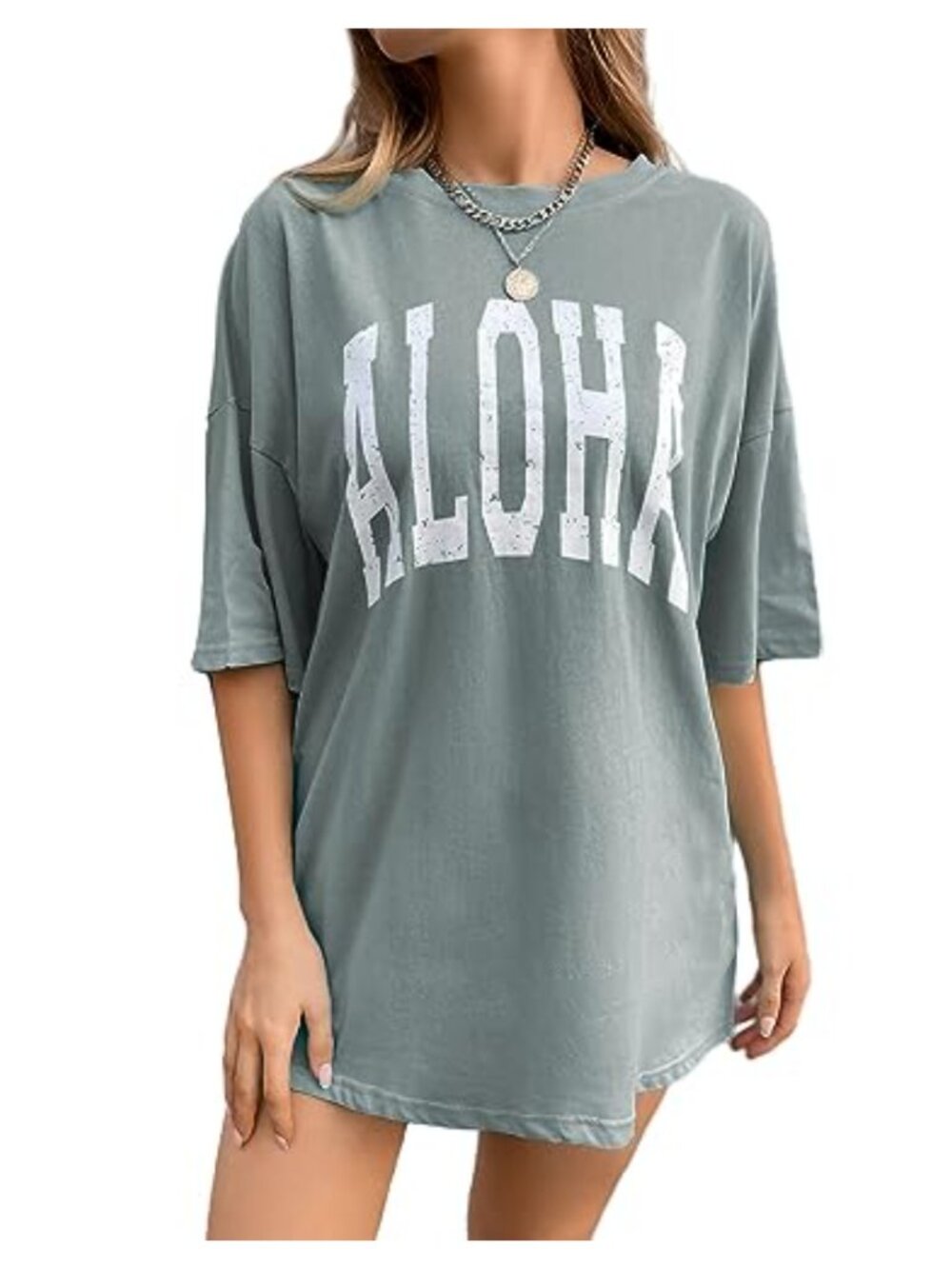 Oversized Graphic T-Shirt Crew Neck Loose Fit Drop Shoulder